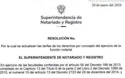 RESOLUCIÓN TARIFAS NOTARIALES 2026
